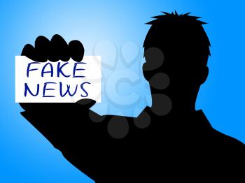 Fake News Business Card Message In Hand 3d Illustration