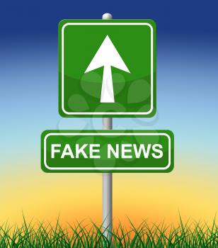 Fake News Hoax One Way Sign 3d Illustration