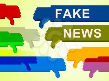 Fake News And Thumbs Down Hands 3d Illustration