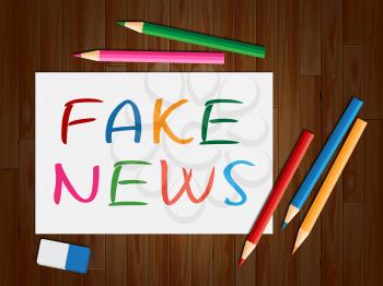 Fake News Colorful Pens Writing Maens Fraud 3d Illustration