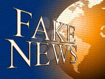 Fake News With Map Globe 3d Illustration