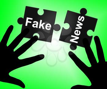 Fake News And Misinformation Jigsaw Silhouette 3d Illustration