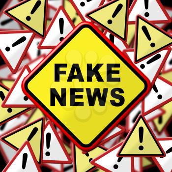 Fake News Disinformation Warning Signs 3d Illustration