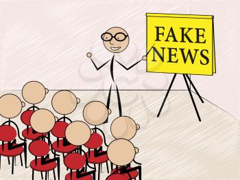 Talking About Fake News To Class Students 3d Illustration