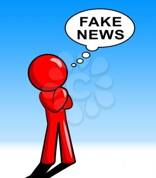 Man Thinking About Fake News 3d Illustration