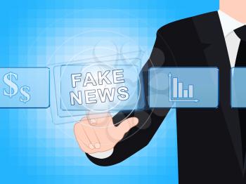 Fake News Glowing Words Being Pressed 3d Illustration
