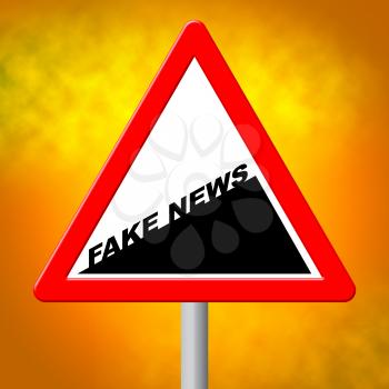Fake News Uphill Slope Message Sign 3d Illustration