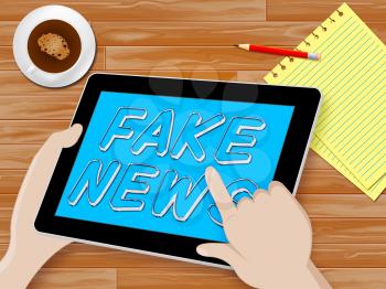 Fake News Tablet Showing Distorted Facts 3d Illustration