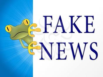 Fake News Sad Frog Showing Untrue 3d Illustration