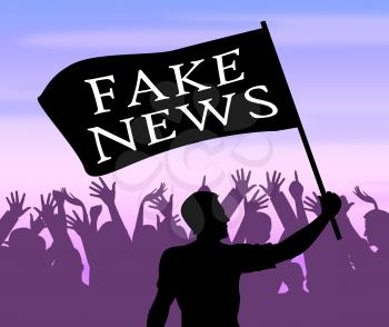 Fake News Flag Meaning Misinformation 3d Illustration