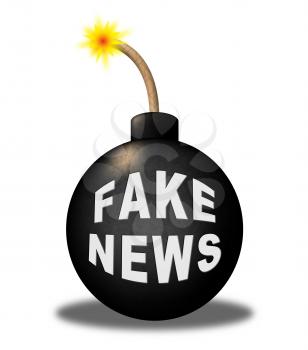Fake News Bomb Meaning Misinformation 3d Illustration