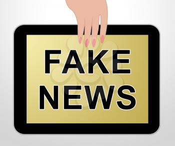 Fake News Tablet Shows Distorted Facts 3d Illustration