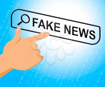 Fake News Computer Search Meaning Untrue 3d Illustration