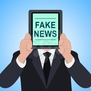 Fake News Tablet Means Alternative Facts 3d Illustration