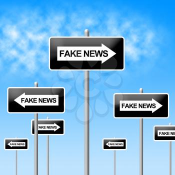 Fake News One Way Road Signs 3d Illustration