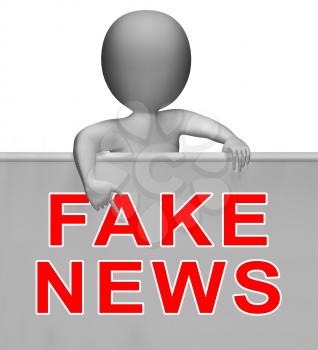 Man Pointing To Fake News Words 3d Illustration