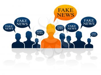 Fake News Social Media Men Speech Bubbles 3d Illustration