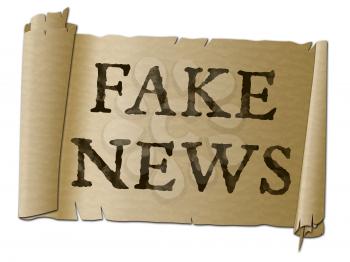 Fake News Parchment Meaning Distorted Truth 3d Illustration