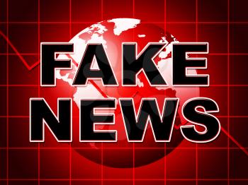 Fake News Globe In Warning Red 3d Illustration