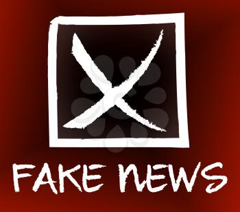Fake News Check Box Meaning False 3d Illustration
