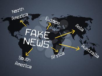 Fake News Arrows On Map 3d Illustration