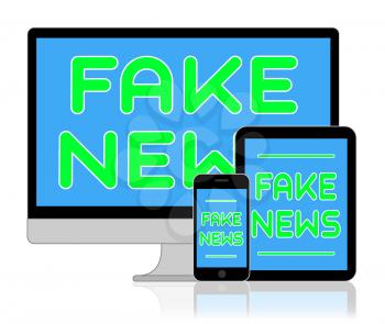 Fake News On Tablet Computer And Phone 3d Illustration
