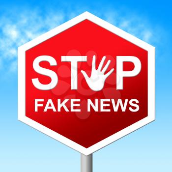 Stop Fake News Road Sign 3d Illustration