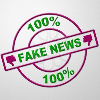 Fake News Stamp Means Misinformation 3d Illustration