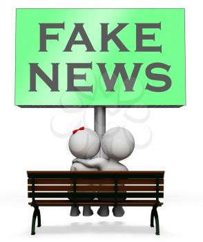 Fake News Sign Meaning Misleading 3d Illustration
