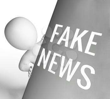 Fake News Character With Message 3d Illustration