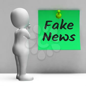 Fake News Character And Message 3d Illustration