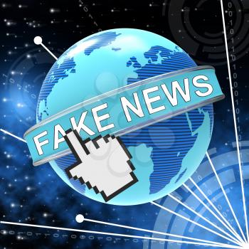 Fake News Pointer And Globe 3d Illustration