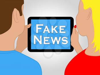 Fake News Tablet Showing Alternative Facts 3d Illustration