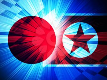 Tokyo And North Korean Nuke Crisis 3d Illustration. Talks Cooperation And Military Meeting Between Countries - Tokyo And Pyongyang