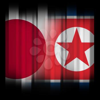 Tokyo And North Korea Dprk Military Peace 3d Illustration. Peace Hope And Conflict Between Countries - Japan And Kim Jong Un
