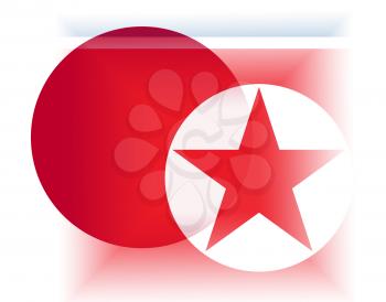 Japan And North Korea Cooperation 3d Illustration. International Diplomacy, Peace And Unity Between Two Countries - Tokyo And Dprk