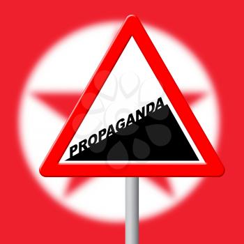 Propaganda Revolutionary Deception From North Korean 3d Illustration. Disinformation And Misleading False Censorship From Kim Jong Un Dprk
