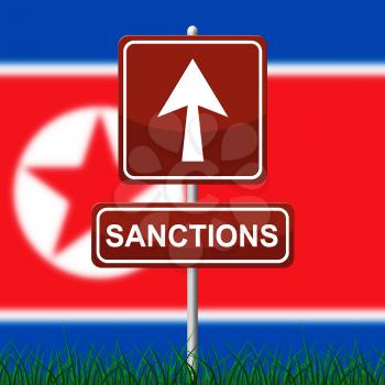 North Korean Sanction To Encourage Denuclearization 3d Illustration. Legislation To Stop Trade To Dprk And Encourage Peace