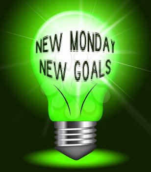 Monday Work Quotes - New Weekly Goals - 3d Illustration