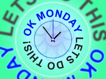 Monday Morning Quotes - Let's Do This Clock - 3d Illustration