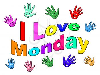 Monday Inspiration Quotes - Love Hand Faces - 3d Illustration