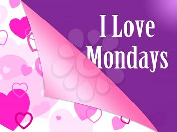 Positive Monday Quotes - Love The Day Hearts - 3d Illustration
