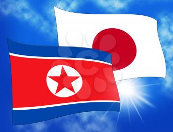 Tokyo And North Korea Dprk Military Crisis 3d Illustration. Peace Hope And Meeting Between Countries - Japan And NK