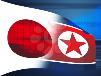 Tokyo And North Korea Dprk Nuclear Crisis 3d Illustration. Talks Hope And Meeting Between Countries - Japan And NK