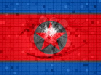 Dprk Cyber Hackers From North Koreans 3d Illustration. Shows Attack By Korea And Confrontation Or Online Phishing Security Virus Vs USA