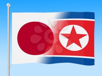 Tokyo Vs North Korea Dprk Nuclear Hope 3d Illustration. Peace Unity And Denuclearization Between Countries - Japan And NK