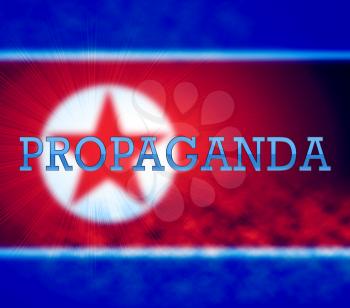 Propaganda Communist Lie From North Korean 3d Illustration. Disinformation And Misleading Government Politics Hoax From NK Dprk