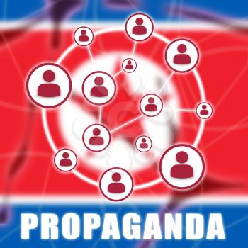 Propaganda Revolutionary Misinformation From North Korean 3d Illustration. Disinformation And Misleading False Statements From NK