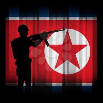 North Korea Army Military Soldiers 3d Illustration. DPRK Infantry Confrontation Or Battlefield Force For Conflict By NK