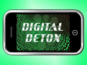 Digital Detox Digital Gadget Cleanse 3d Rendering Shows Rehabilitation From Using A Smartphone Internet Or Laptop